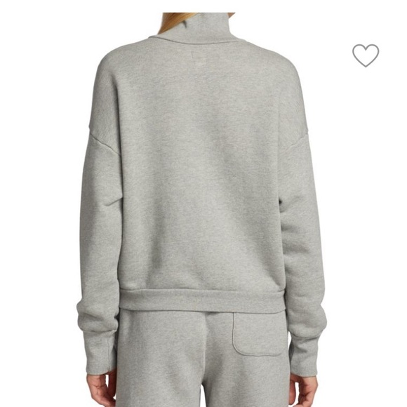 NSF Esme French Terry Sweater Gray Melange Half Button Up Pullover Small - Picture 5 of 16